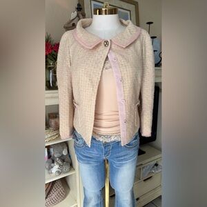 Elie Tahari Elsa Rose antique style wall, Tweed jacket xs